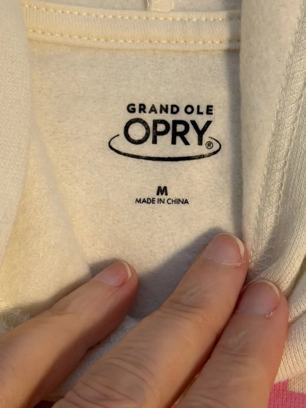 Grand Ole Opry Kids Cream Hoodie with Pink Graphic